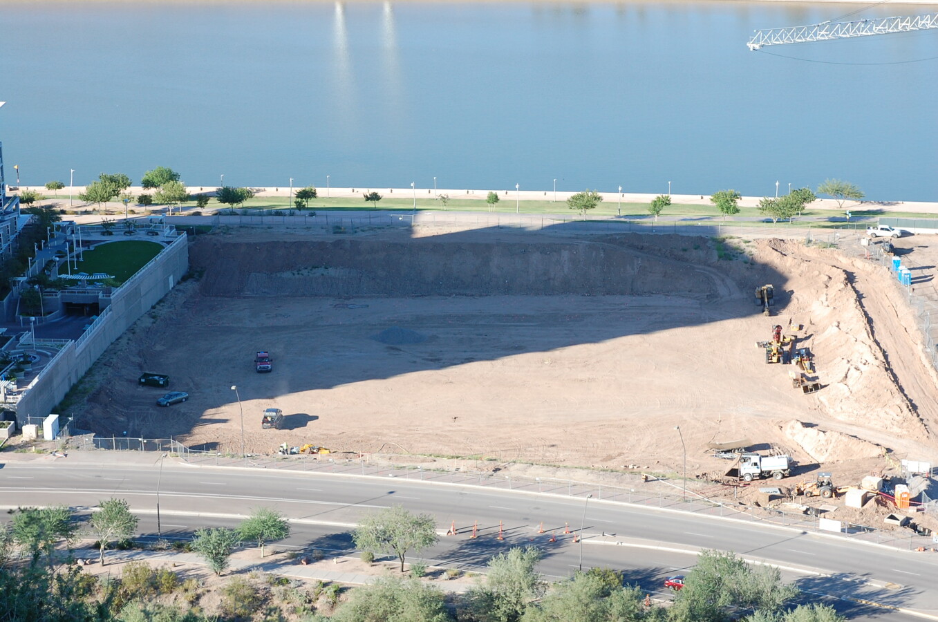Looking north at the jobsite before construction