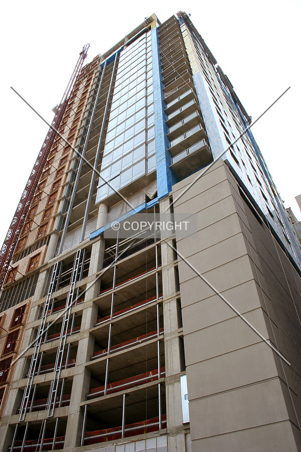 Looking up the northeast corner