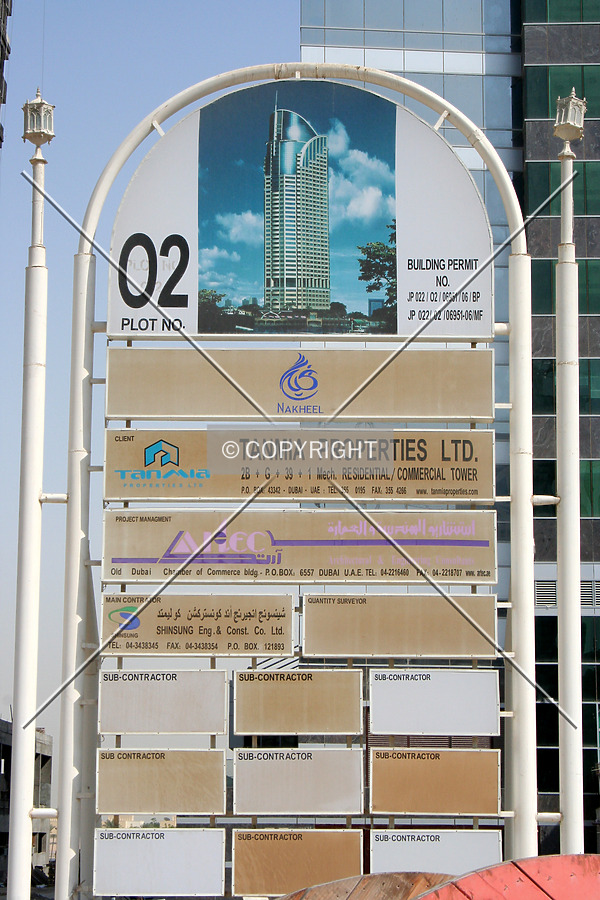 View of the contractors site board