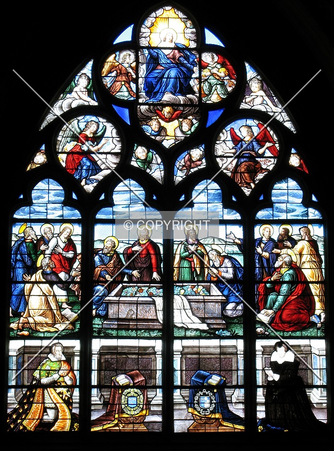 Stained glass window in the 'Chapel of the Baptismal Fonts'