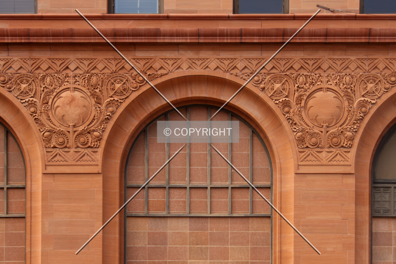 Arch and ornament on the south facade