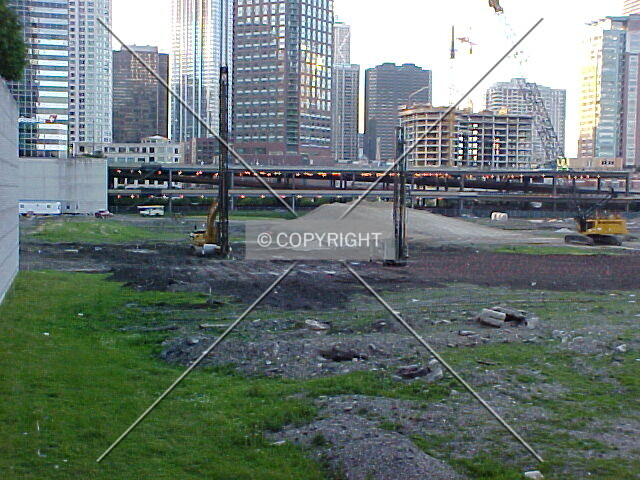 Looking west from Lake Shore Drive - preparing the site for construction