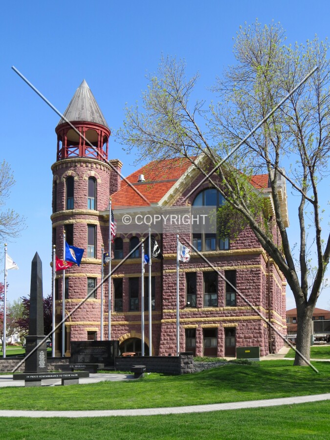 View to the northeast across the courthouse lawn