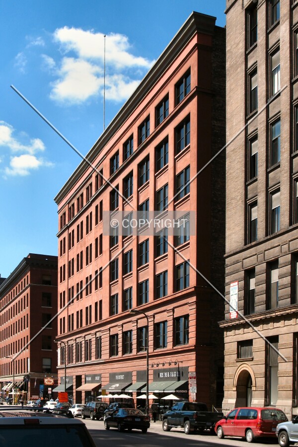 View to the southwest along 1st Avenue North