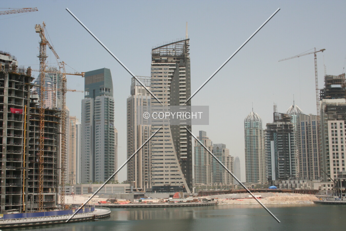 Looking across the marina