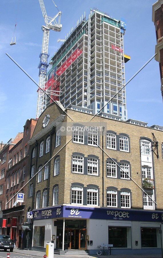 View northeast looking up from Middlesex Street
