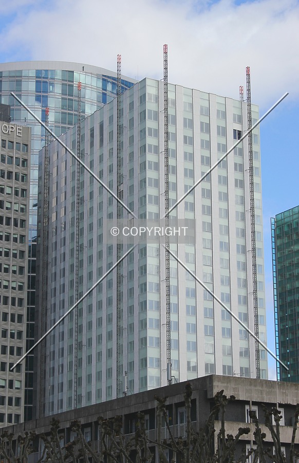 Corner view from the west during the renovation.