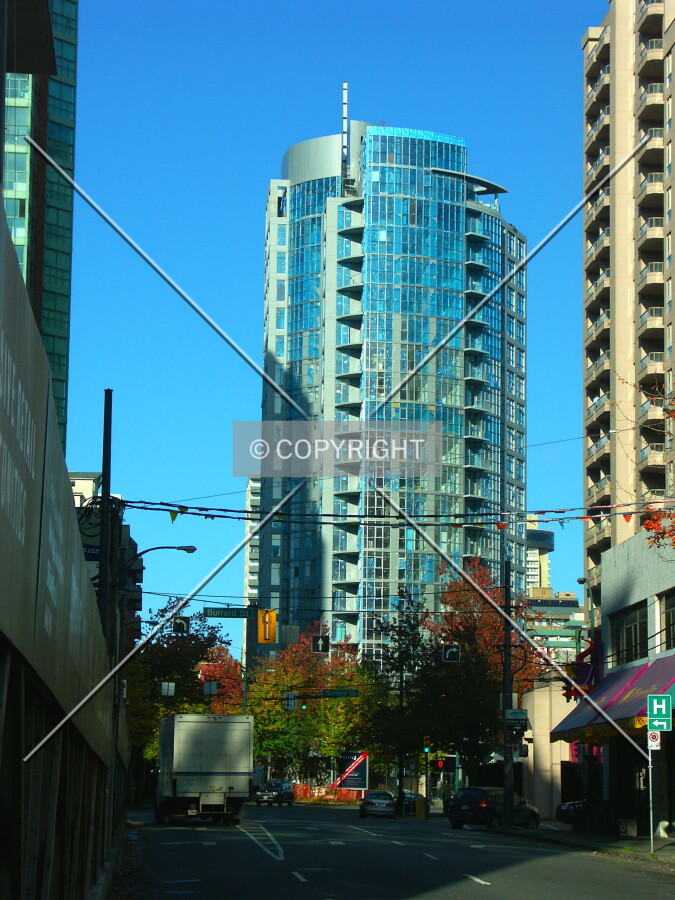 View west along Smithe following completion