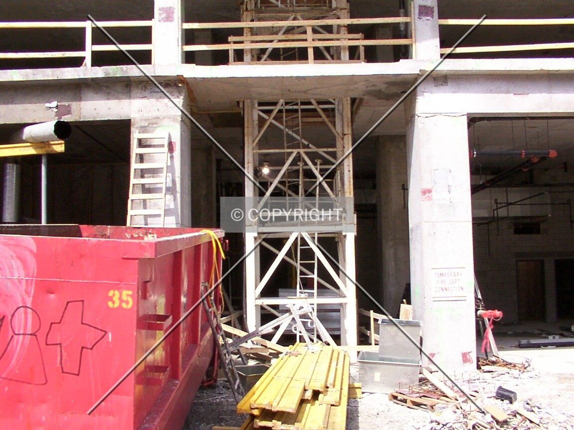 Base of the tower crane