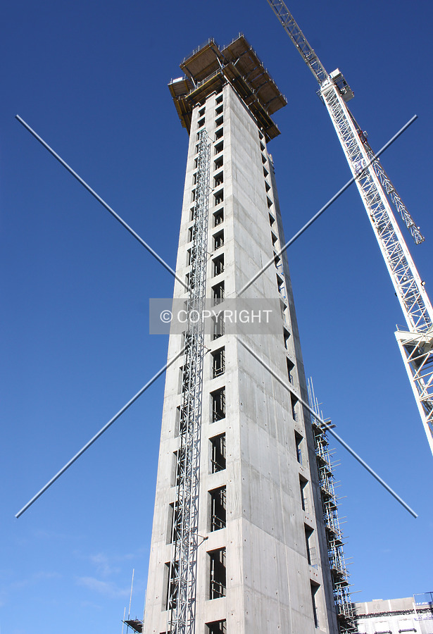 Looking up from the base