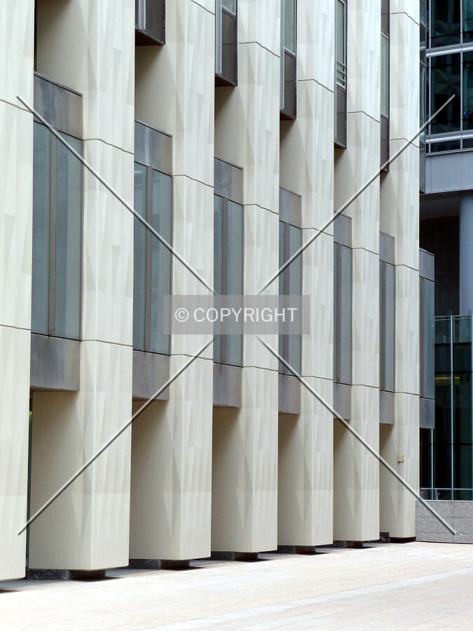 Detail at base of the east facade