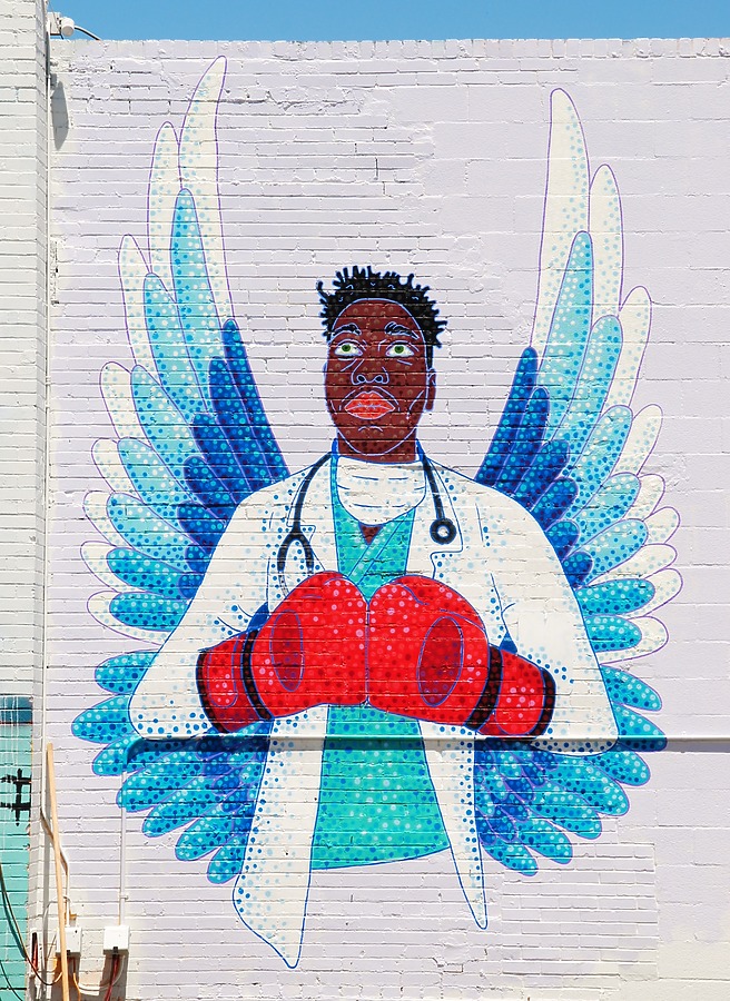 Mural on a nearby building