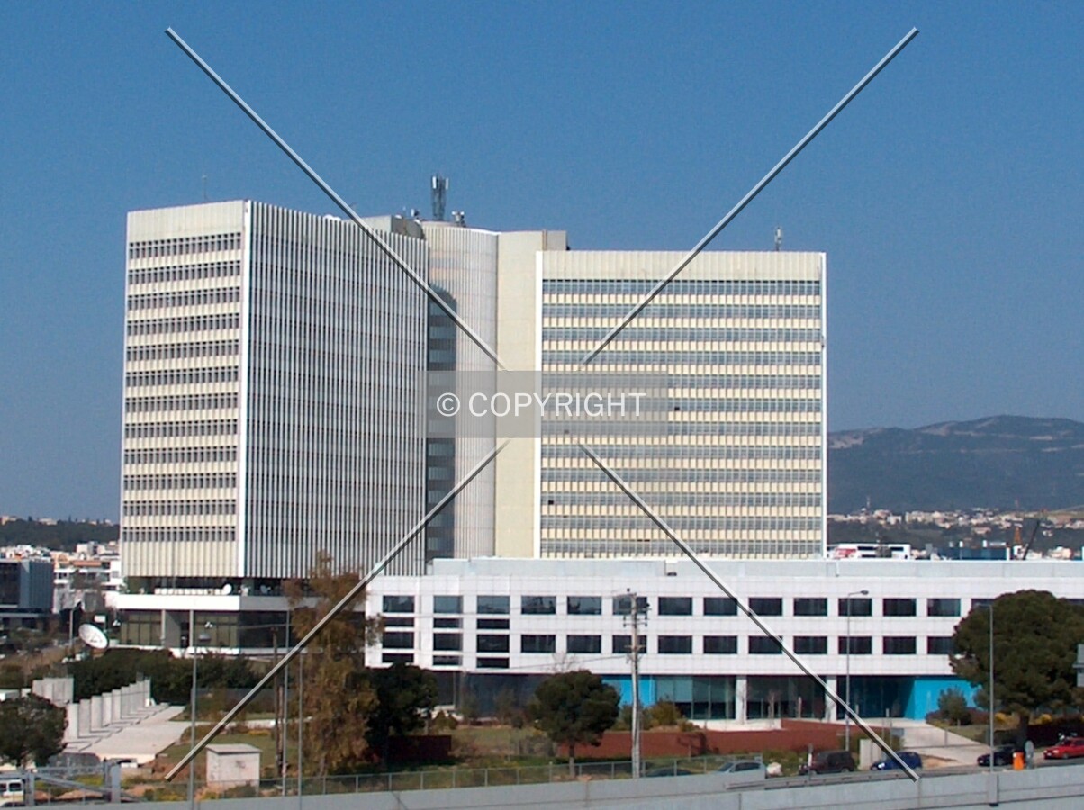 Distant view from a ferris wheel in a neighboring entertainment park