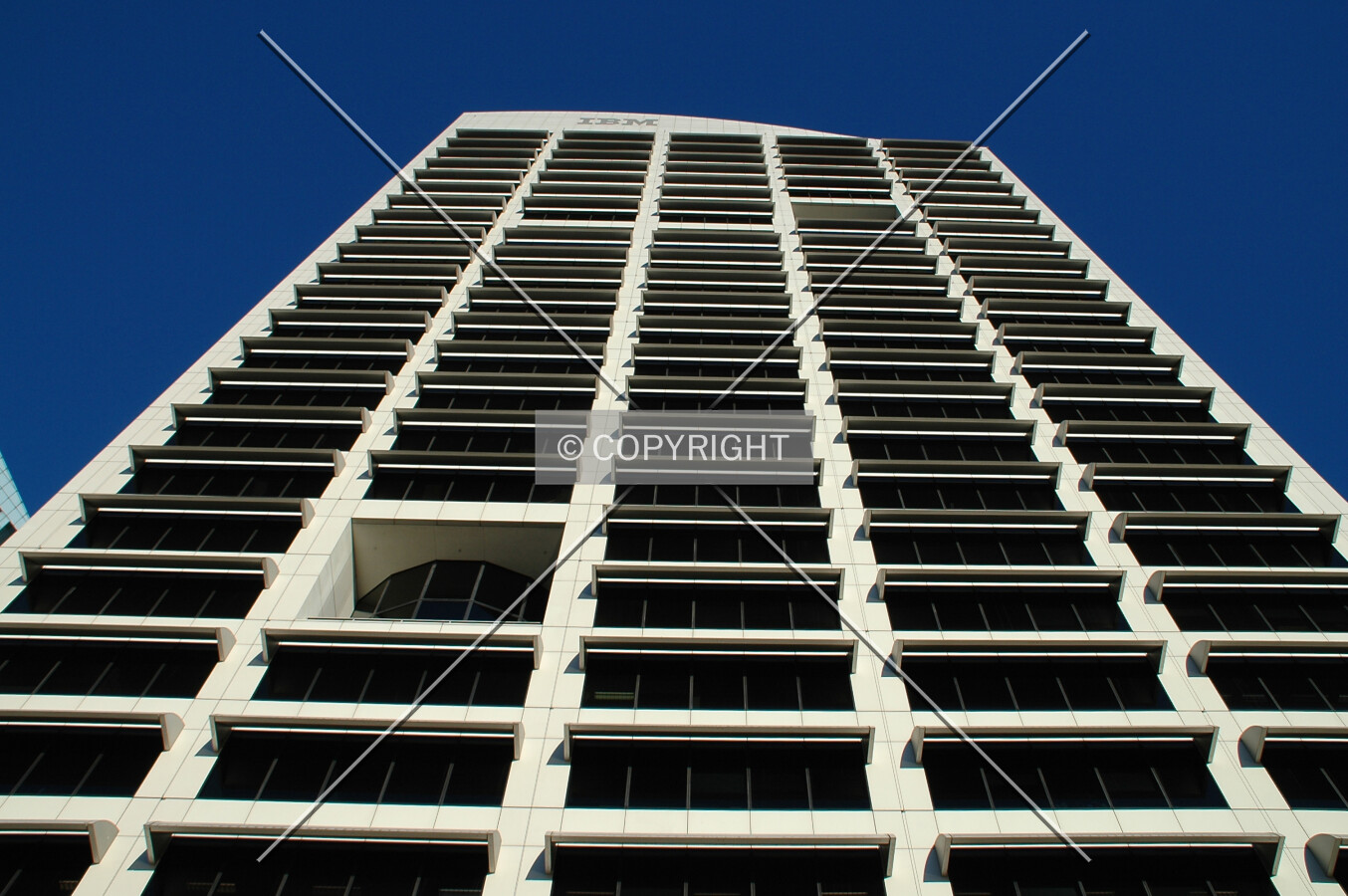 Looking up the northwest facade