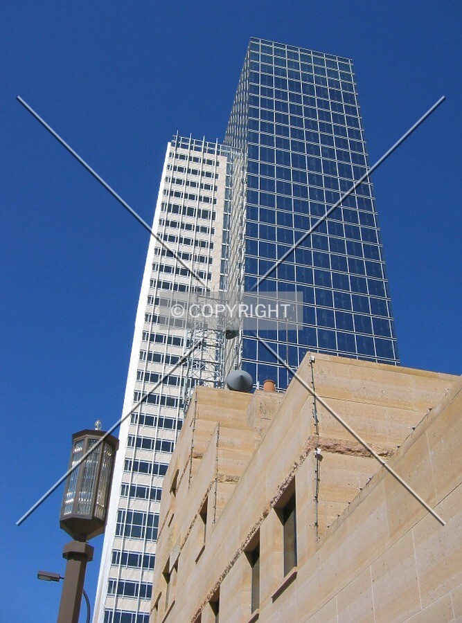 Looking up from the WCCO-TV Studios along 11th Street South