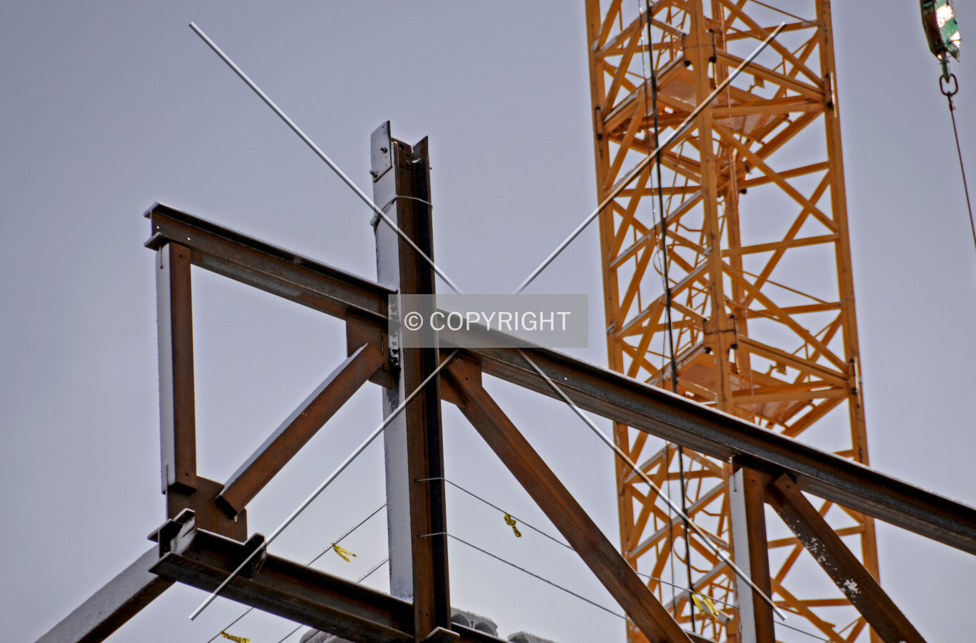 Steel truss at the northwest corner