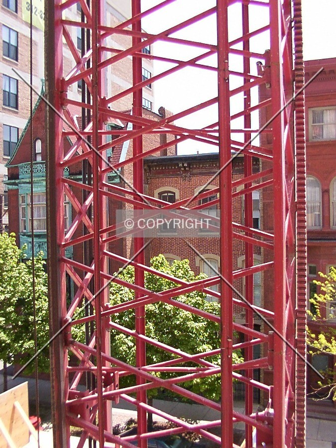 Section of the hoist tower