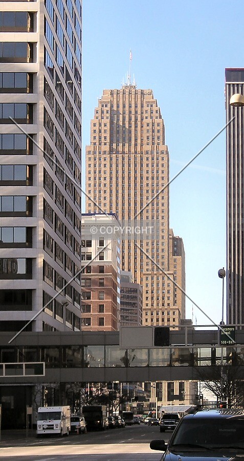 Distant view to the west along 5th Street