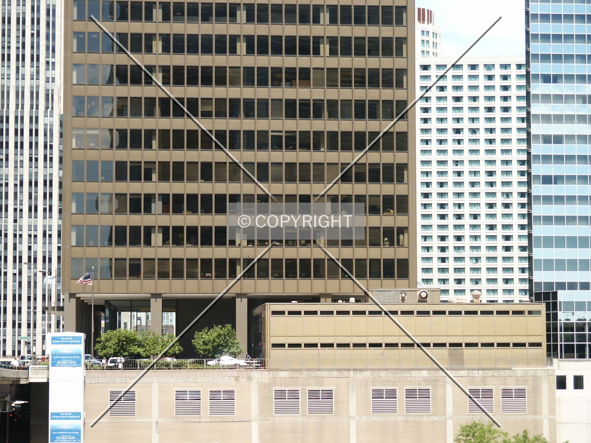 Podium, fire station, and lower floors from the south