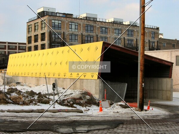 Garage entrance on 5th Avenue North, Bookmen Lofts in background