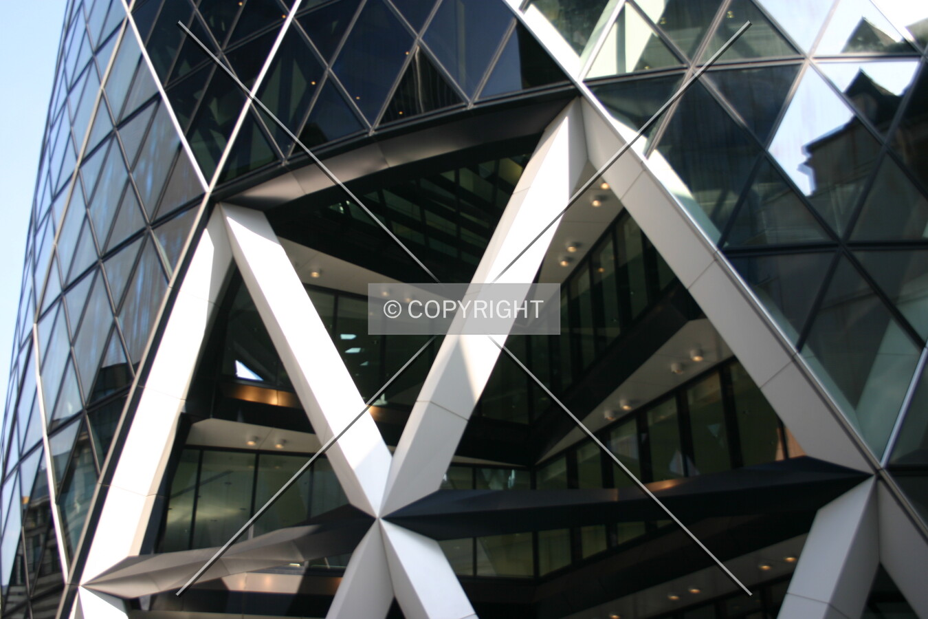 Looking up at the entrance area from St. Mary Axe