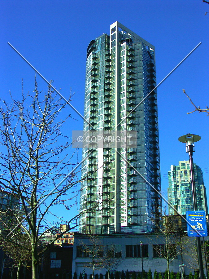 East face from park on Richards Street