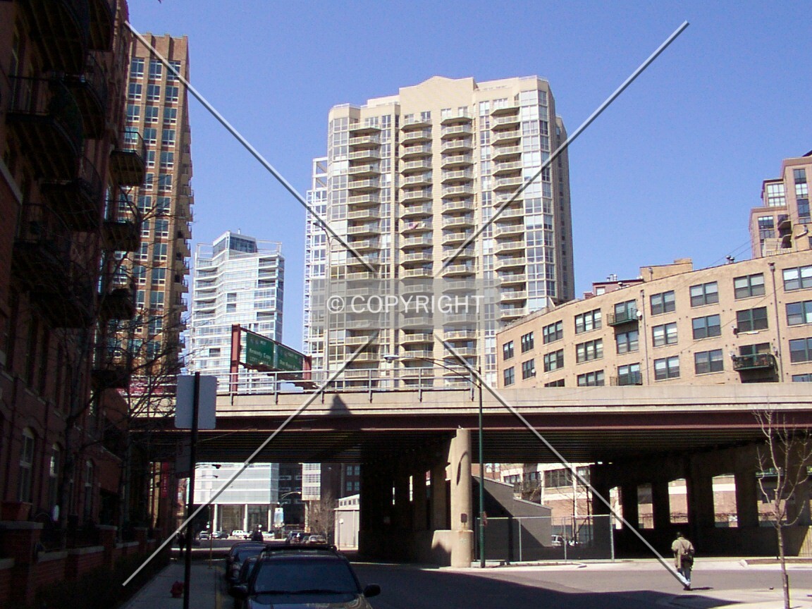View from the south, across the expressway ramp