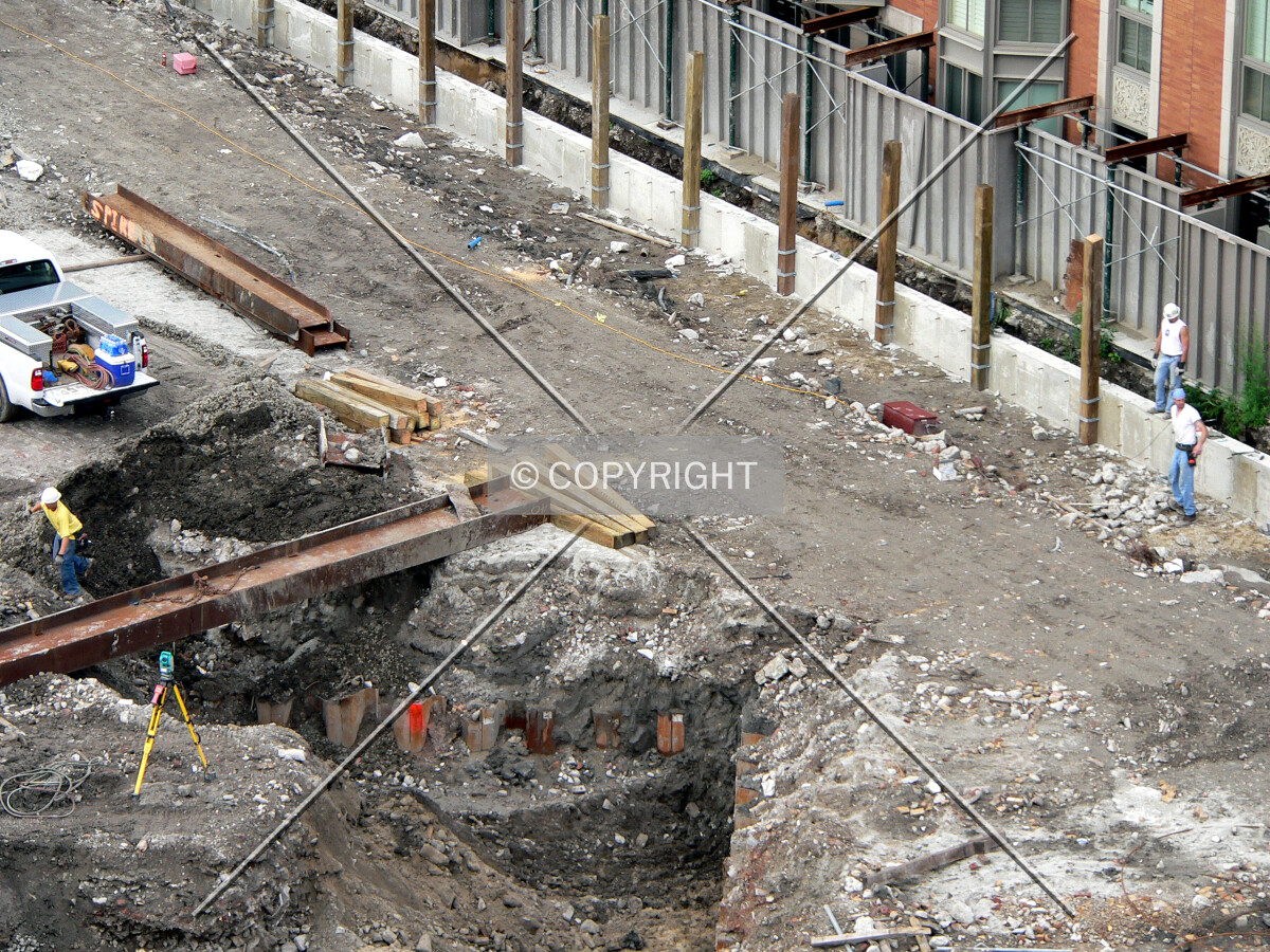 Working in the northwest corner of the site