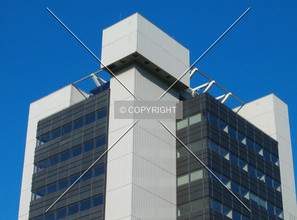 Top of the building as seen from De Achterhorst