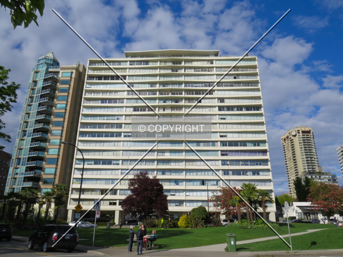 Full front elevation from English Bay Beach