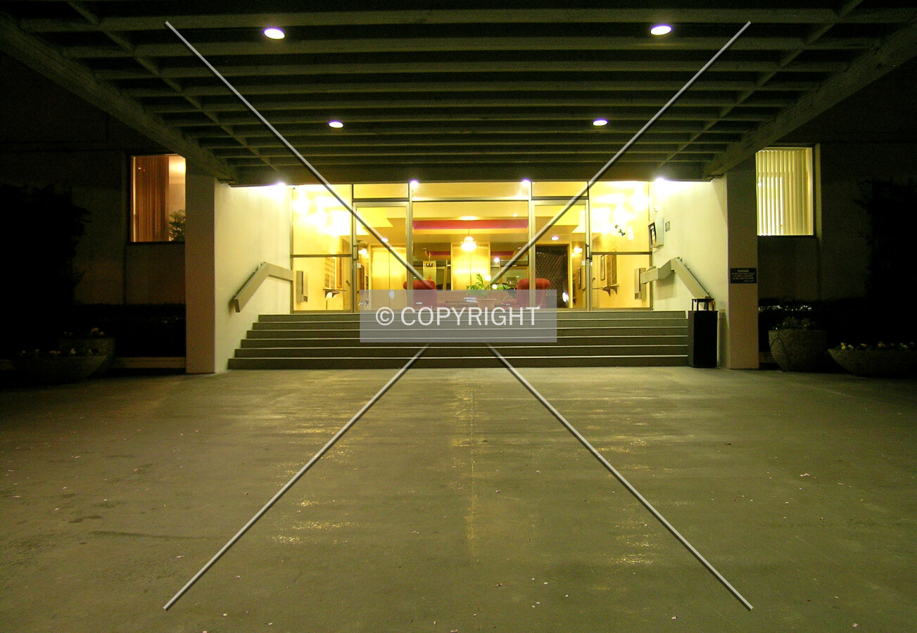 Main entrance at night