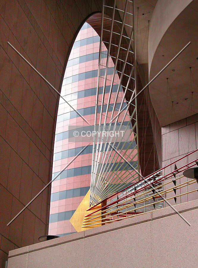 South facade framed by the Orange County Center For The Performing Arts