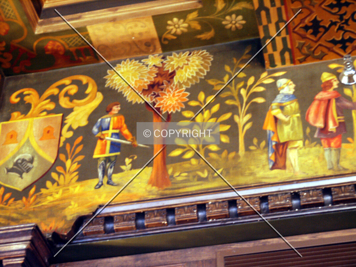Detail of the frieze in King Arthur's Court