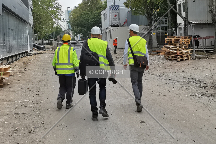 SKYDB editors visiting a construction site