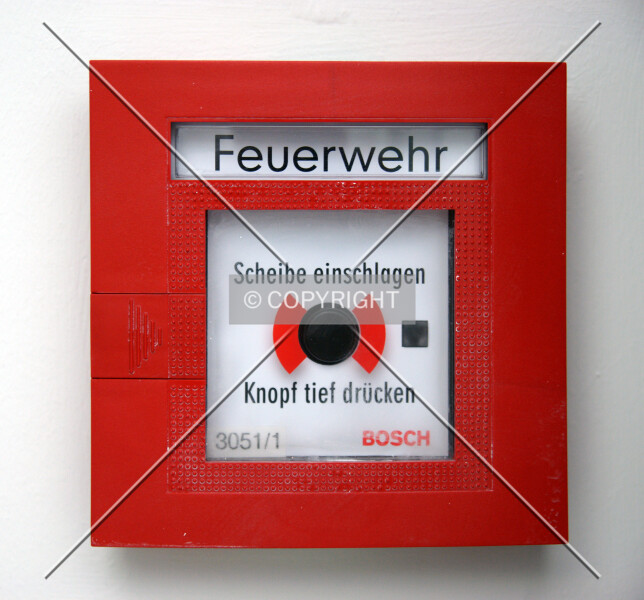 Red fire alarm box