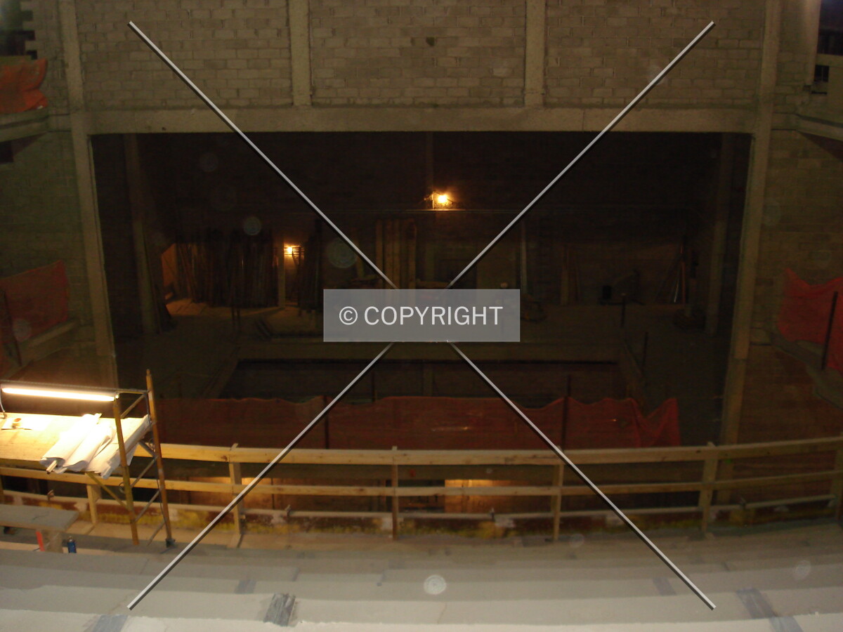 The stage area in the theater