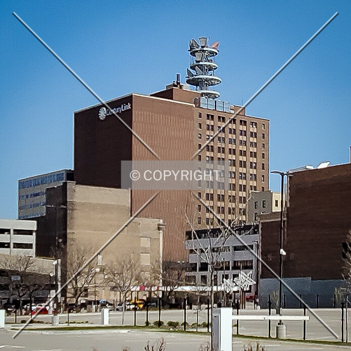Distant view from the southwest; April 23, 2020