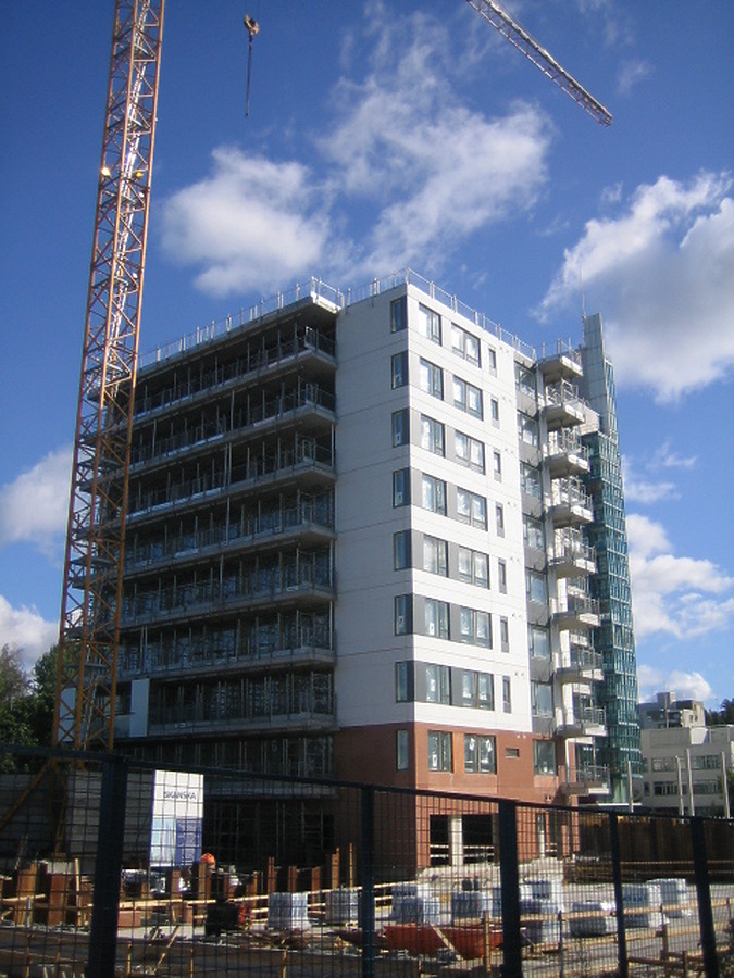 Nine floors up and another nine to go