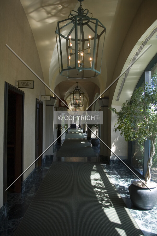 A hall leading away from the main entrance