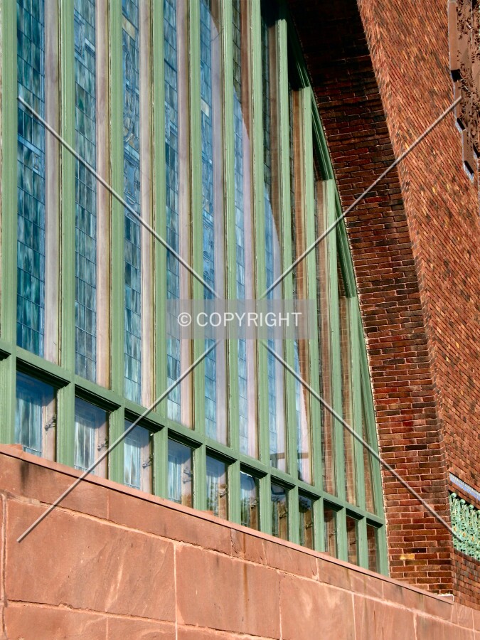 Window and arch on the south facade