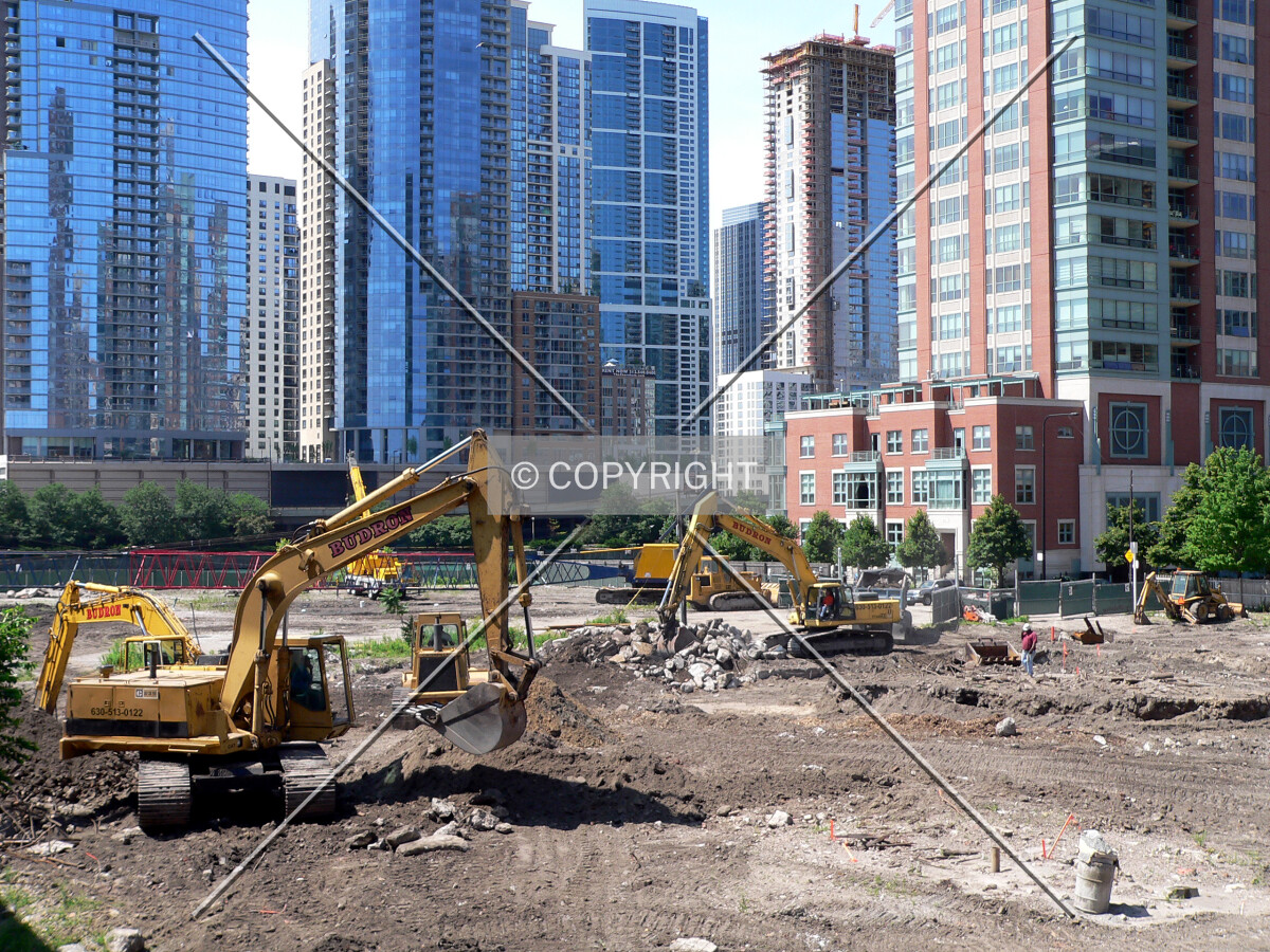 View to the southwest across the site from Lake Shore Drive