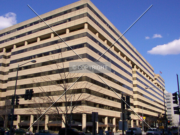 View from the southwest showing the I Street façade