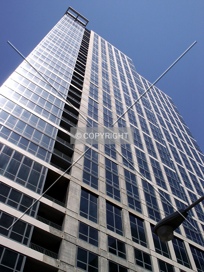 Looking up the south facade