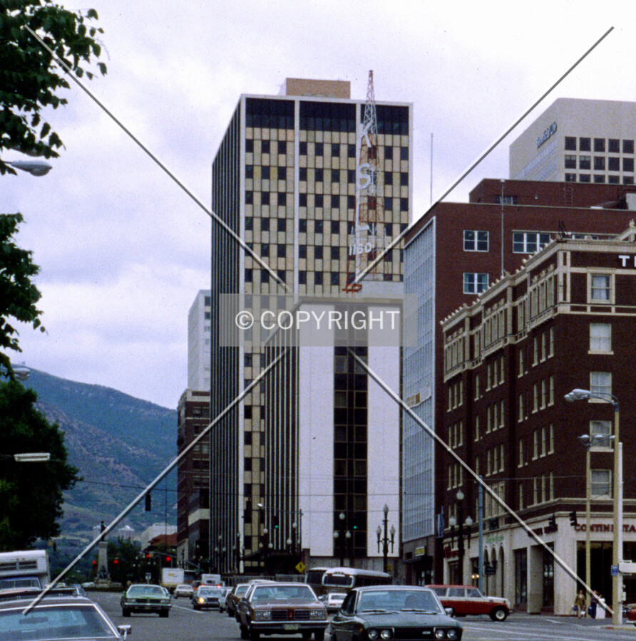 Vintage view from the west along South Temple showing original cladding