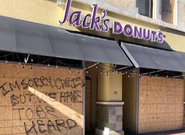Vandalism from the 2020 protests; May 31, 2020