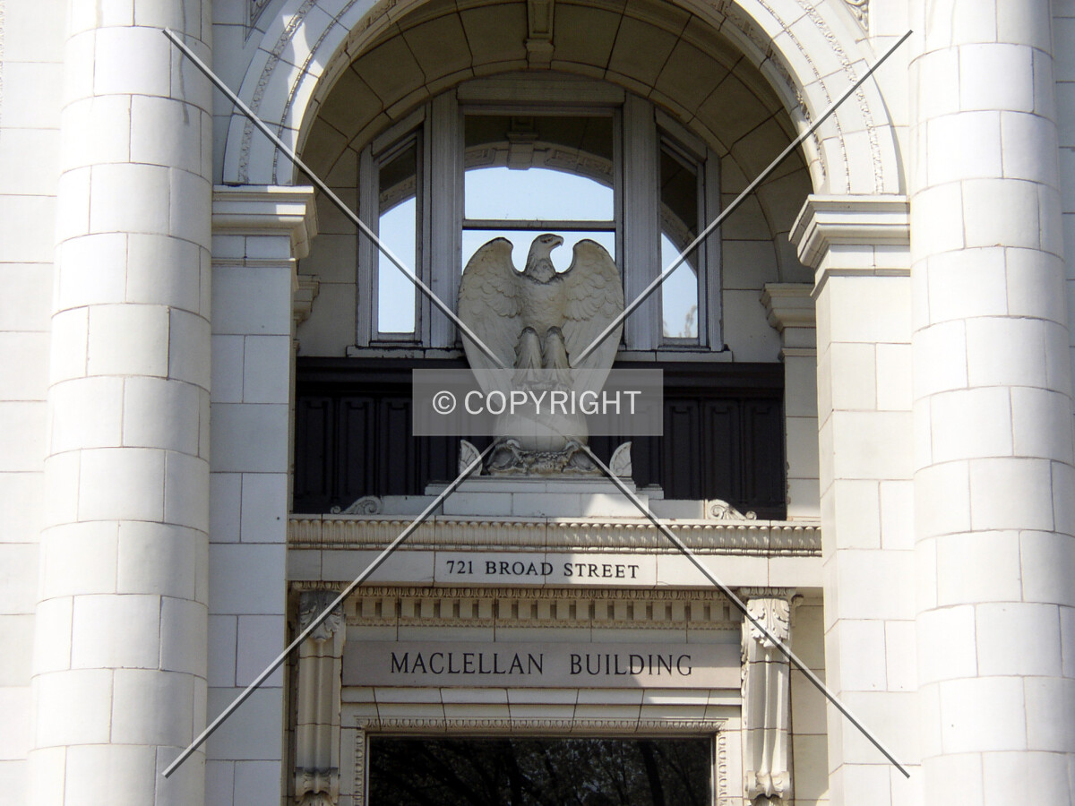 Detail of the eagle above the main entrance off Broad Street