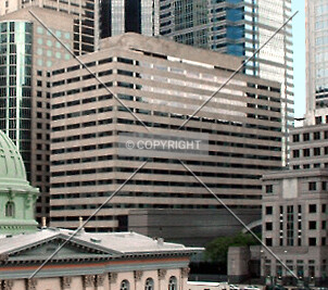 View from the northwest past Arch Street Presbyterian Church
