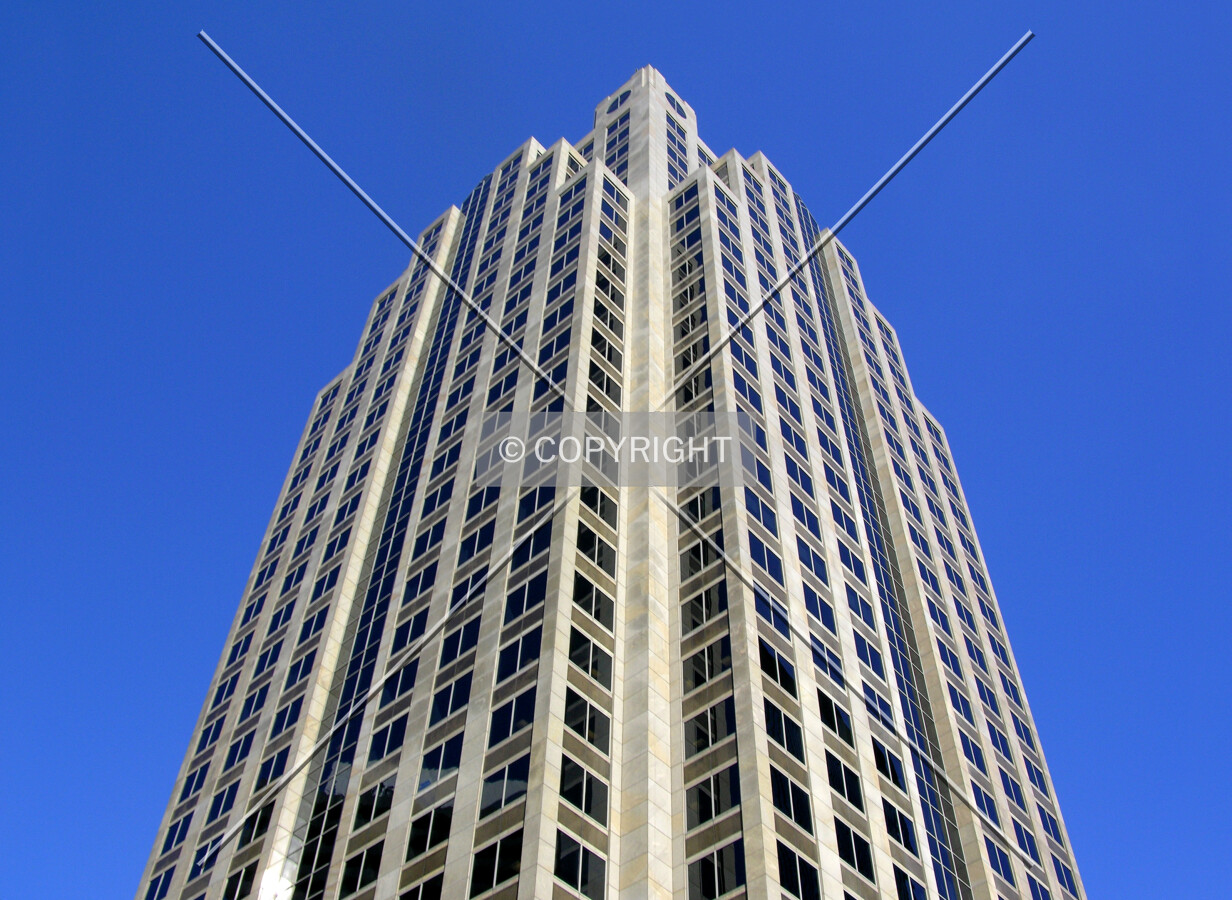 Looking up the southwest corner