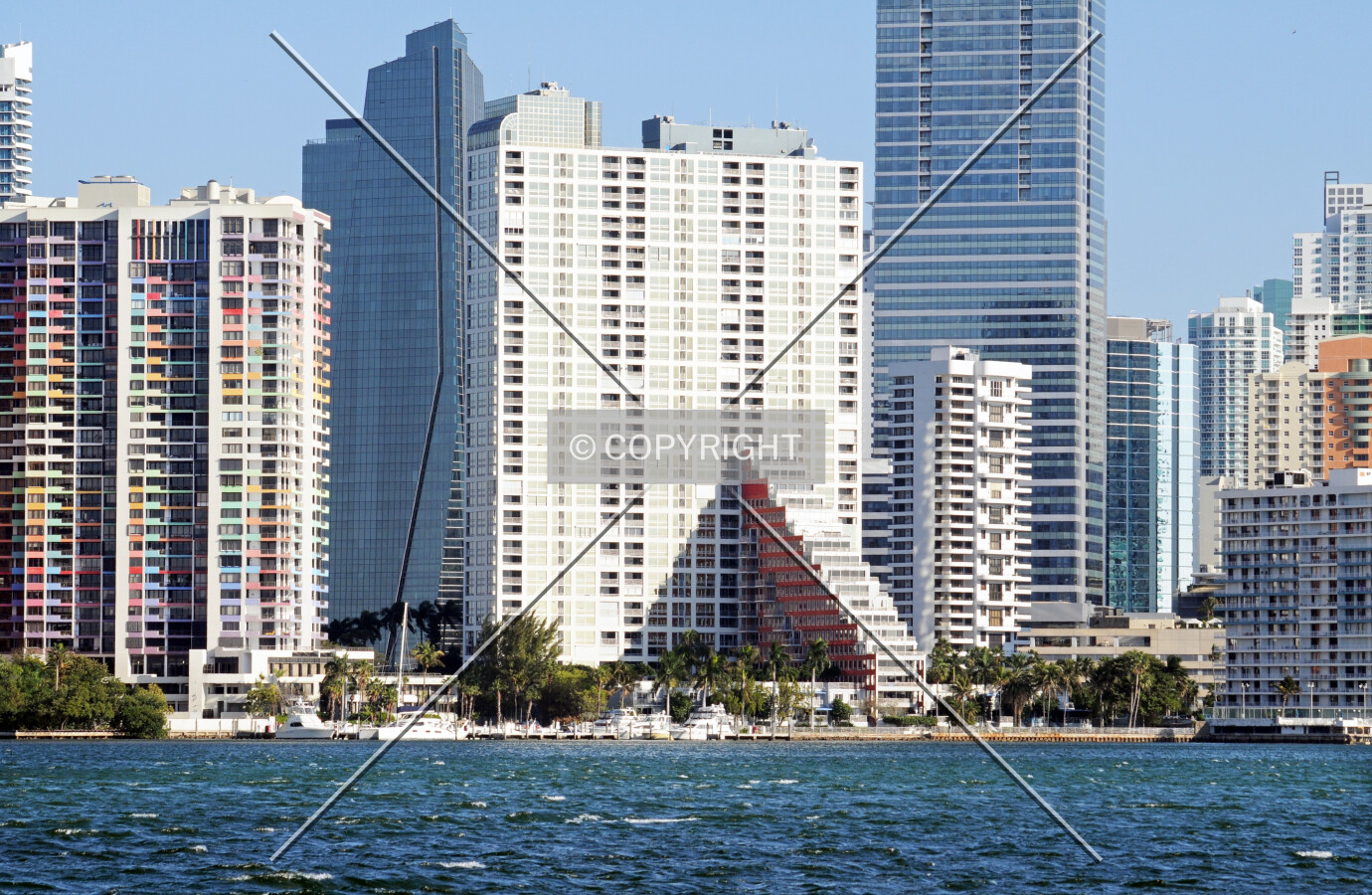 View from the south along the Rickenbacker Causeway