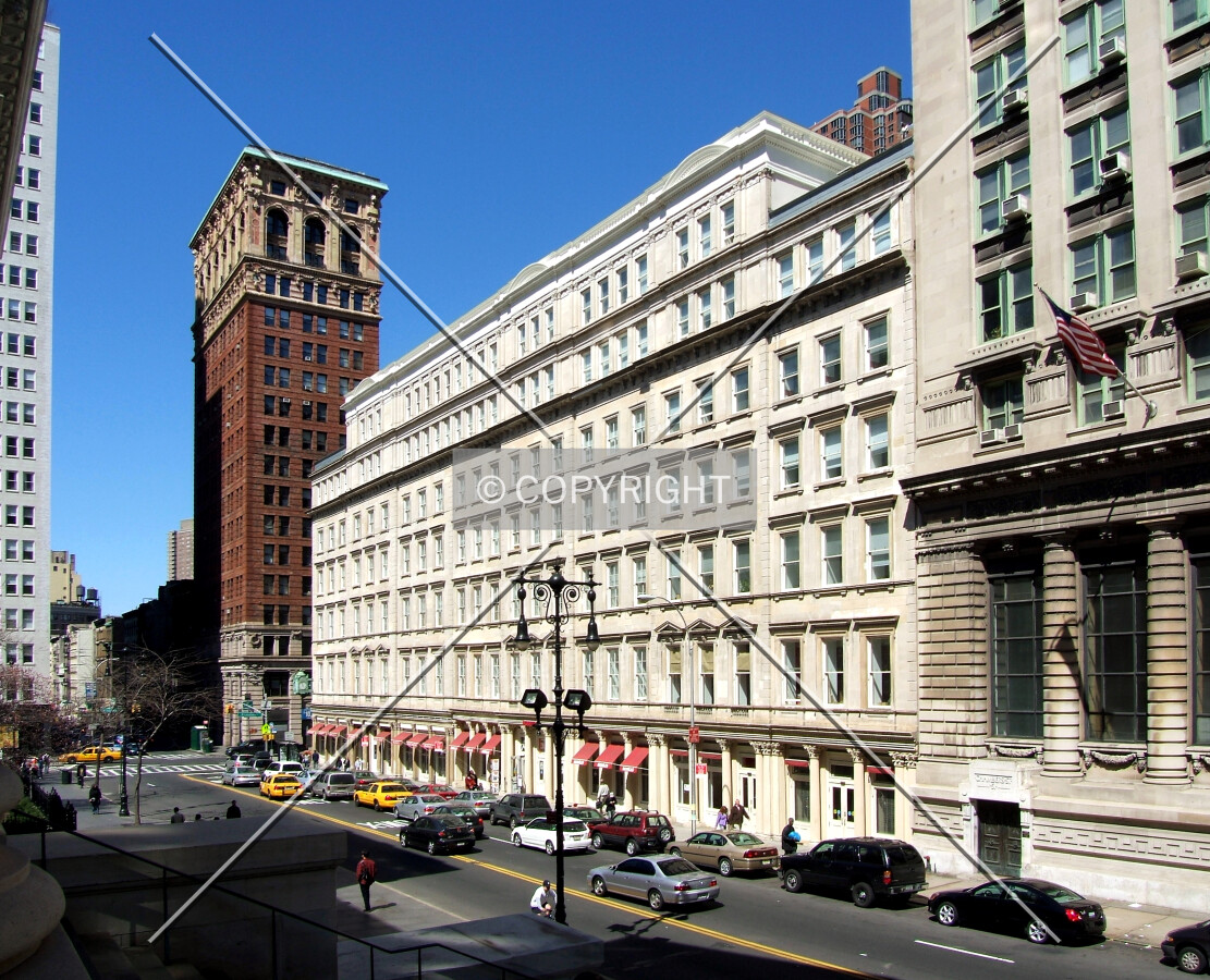 View from the southeast along Chambers Street